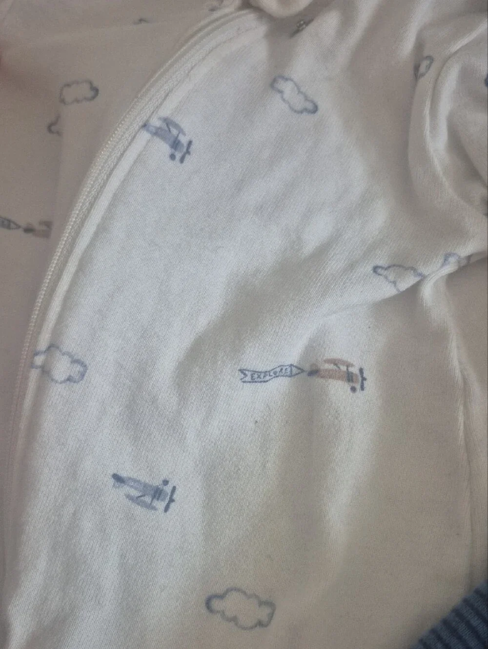 Carter's Blue Striped and White Printed Two-Pack Footie Set